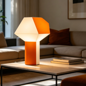 Memphis Color-Blocking Polygonal Geometric Fabric Table Lamp