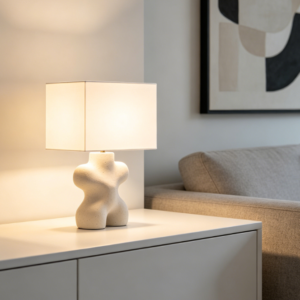Wabi-sabi Abstract Sandstone Art Fabric Table Lamp